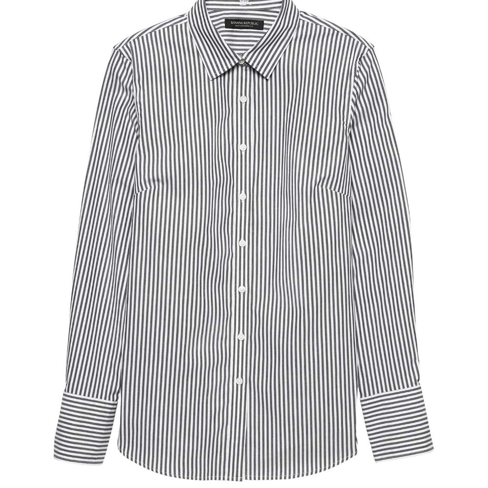 NWT Riley Tailored-Fit Stripe Shirt navy/white